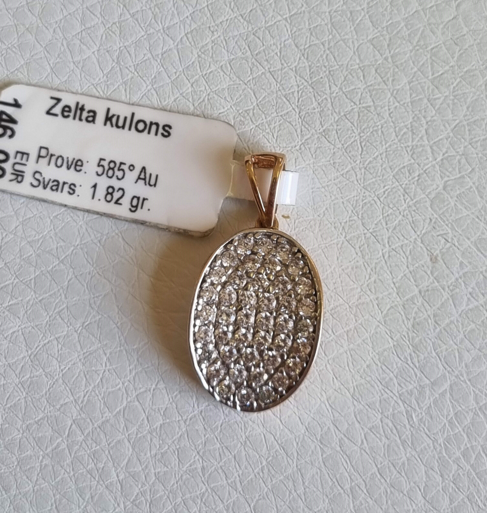 Zelta kulons ar fianītu Zelta kulons ar fianītu