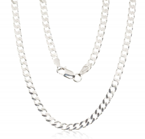 Sudraba ķēdīte Kartjē 3.5 mm, dimantu apstrādājums