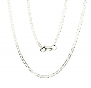 Sudraba ķēdīte Rombs 2 mm, dimantu apstrādājums