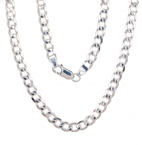Sudraba ķēdīte Kartjē 4.1 mm, dimantu apstrādājums
