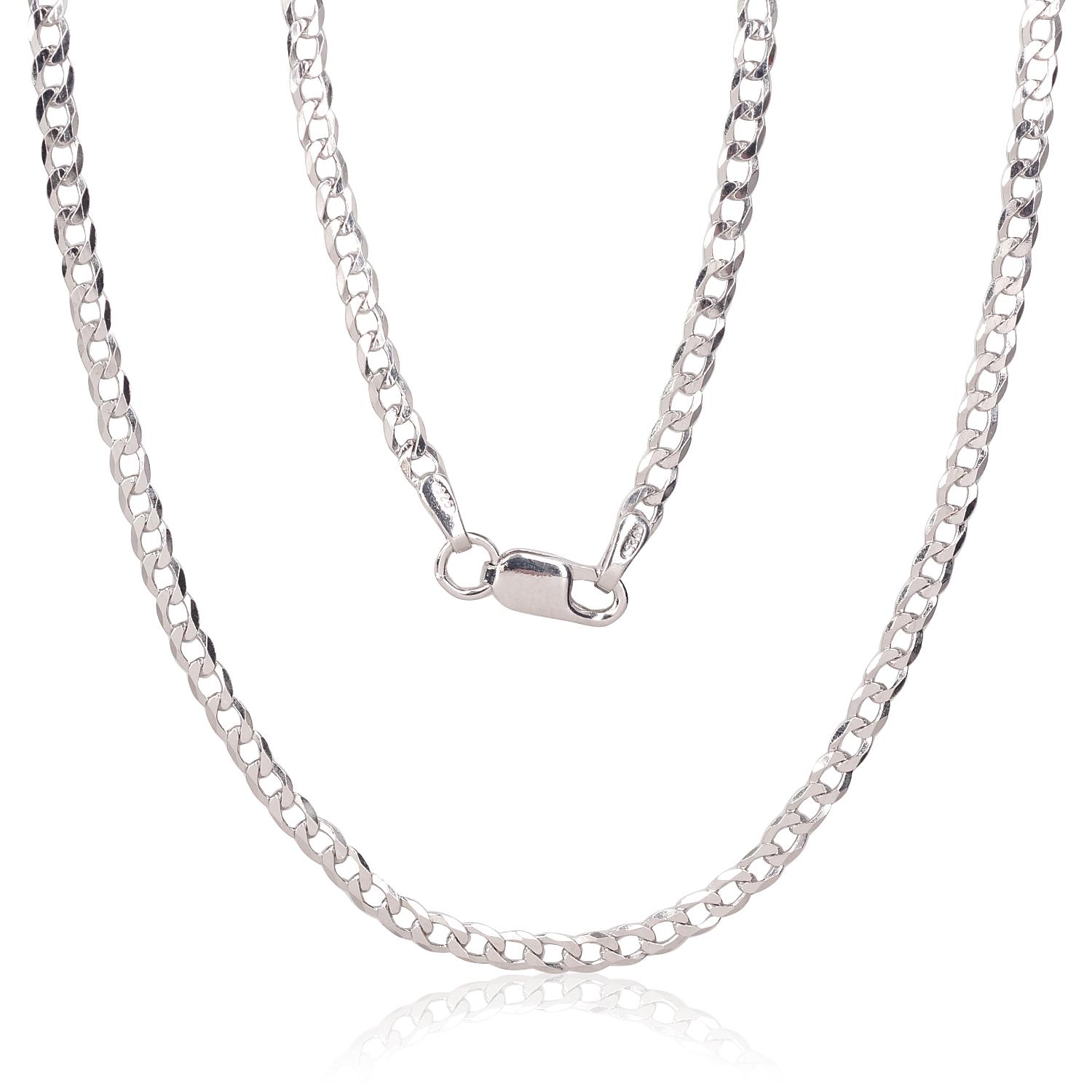 Silver chain Curb 2.5 mm, diamond cut Silver chain Curb 2.5 mm, diamond cut
