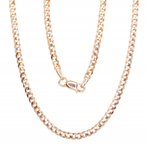 Sudraba ķēdīte Kartjē 2.5 mm, dimantu apstrādājums