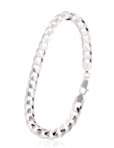 Sudraba ķēdīte Kartjē 6.9 mm, dimantu apstrādājums