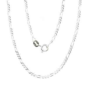 Sudraba ķēdīte Figaro 2 mm, dimantu apstrādājums