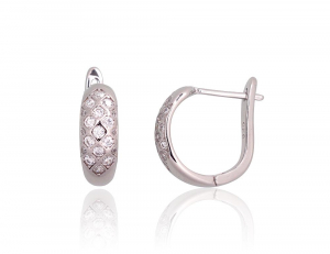 Silver earrings with 'english' lock