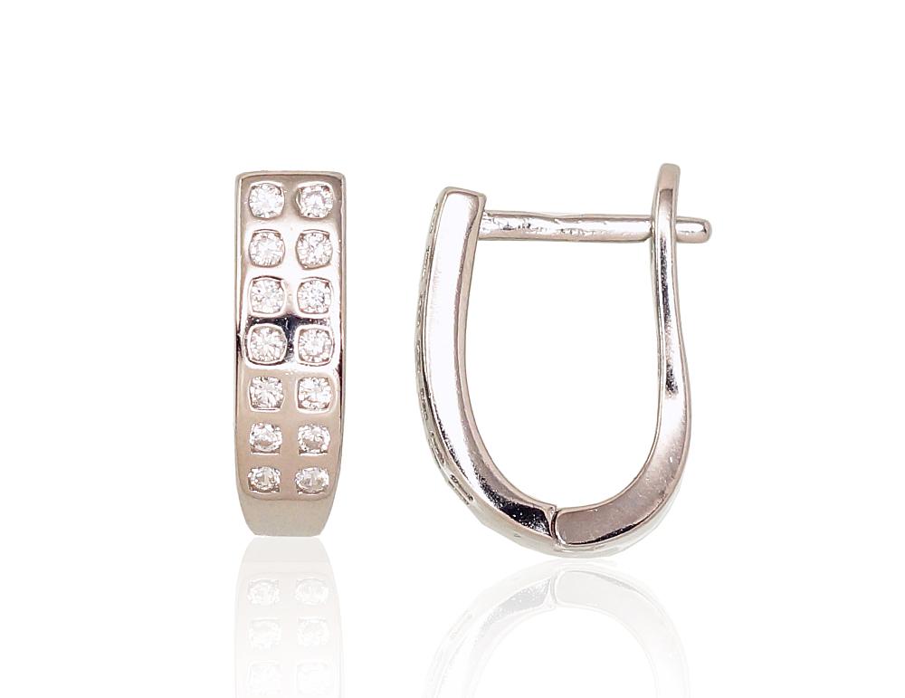Silver earrings with 'english' lock