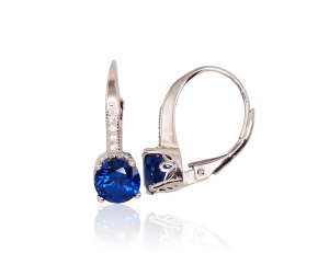 Серебряные серьги на английском замке