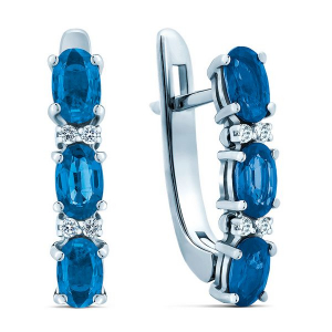 Золотые серьги с драгоценными камнями