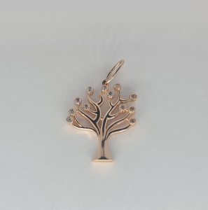 Gold pendant with phianite