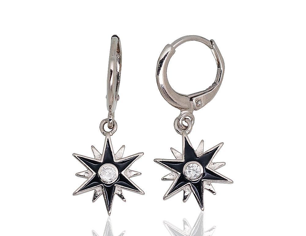 Silver earrings with 'english' lock
