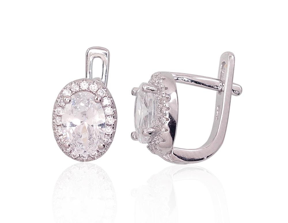 Silver earrings with 'english' lock