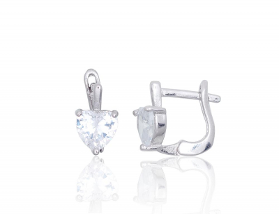 Серебряные серьги на английском замке