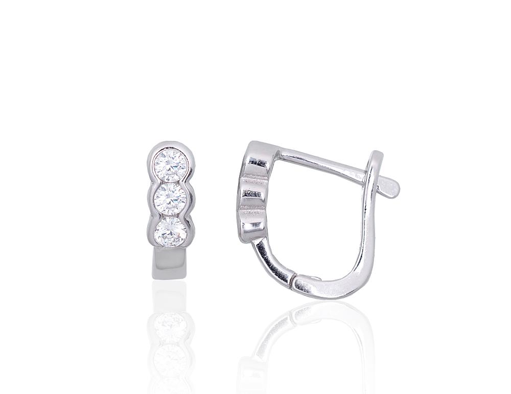 Silver earrings with 'english' lock