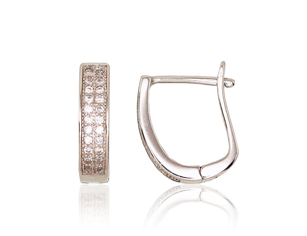 Silver earrings with 'english' lock