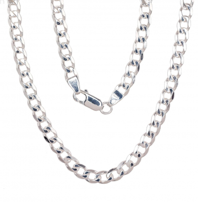Sudraba ķēdīte Kartjē 4.1 mm, dimantu apstrādājums