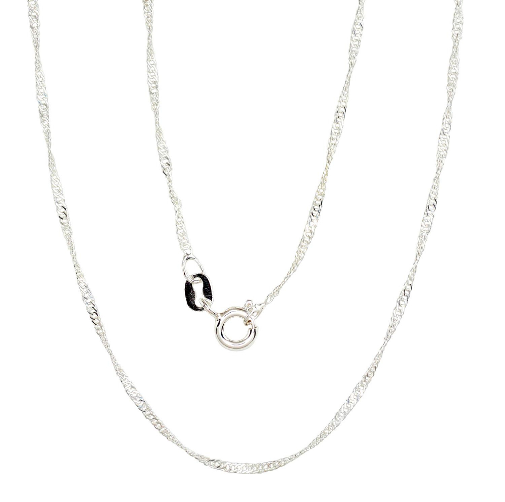 Sudraba ķēdīte Singapūra 1,5 mm, dimantu apstrādājums