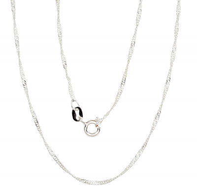 Sudraba ķēdīte Singapūra 1,5 mm, dimantu apstrādājums