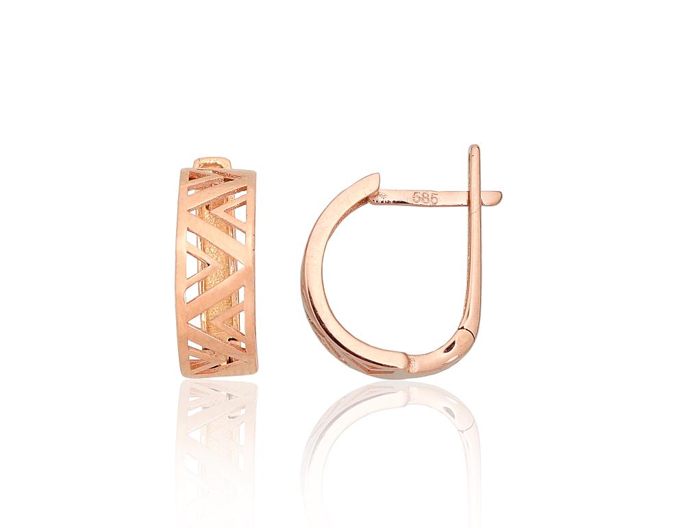 Gold earrings with 'english' lock