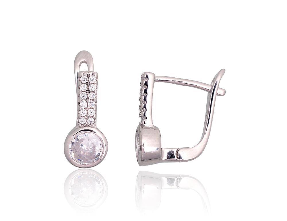 Silver earrings with 'english' lock Silver earrings with 'english' lock