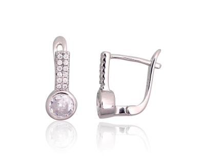 Silver earrings with 'english' lock