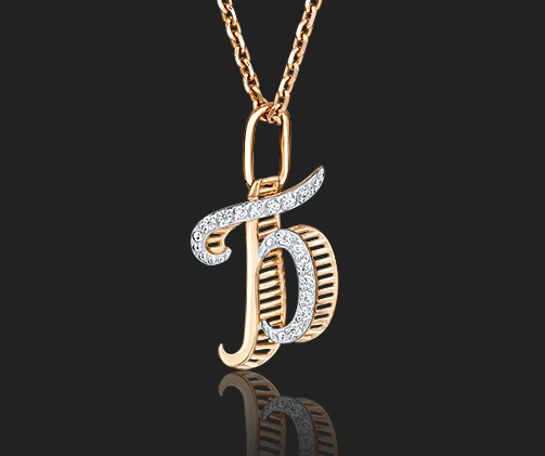 Gold pendant with phianite